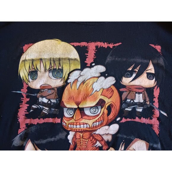 (2) Attack On Titan Shirts Mikasa Akerman & Chibi Mens Medium Vintage Y2K Anime - Picture 10 of 14